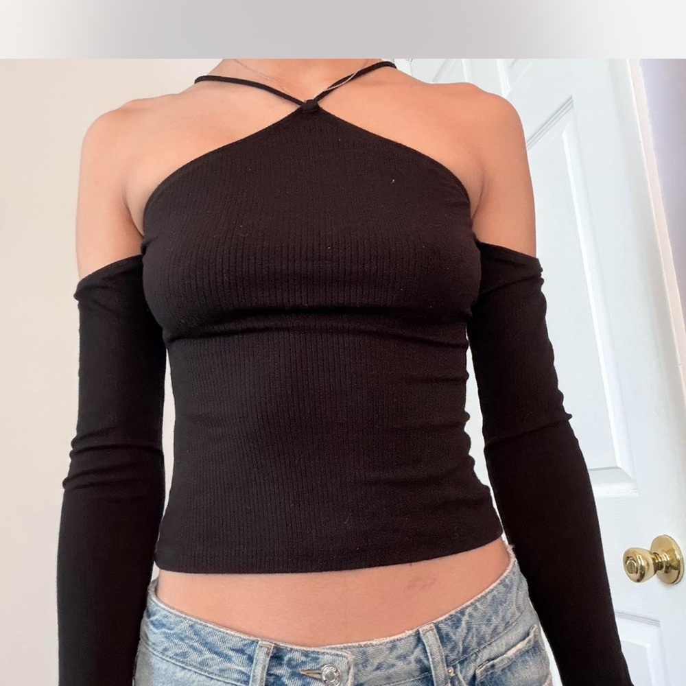 Elegant Black Halter Top